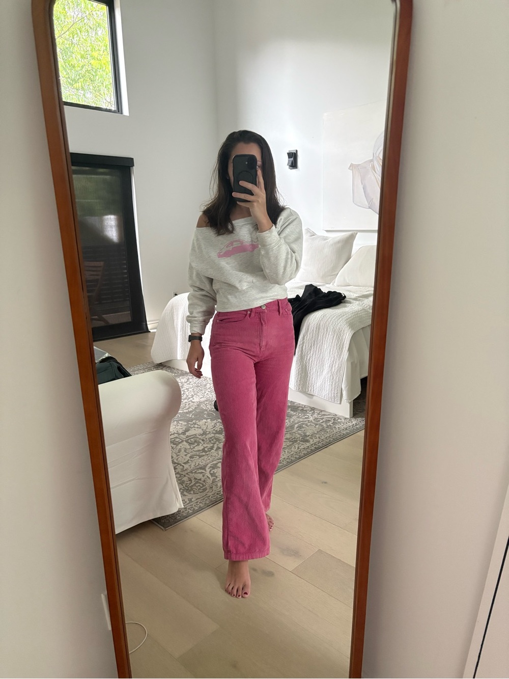 BDG Pink High-Rise Wide Leg Jeans
